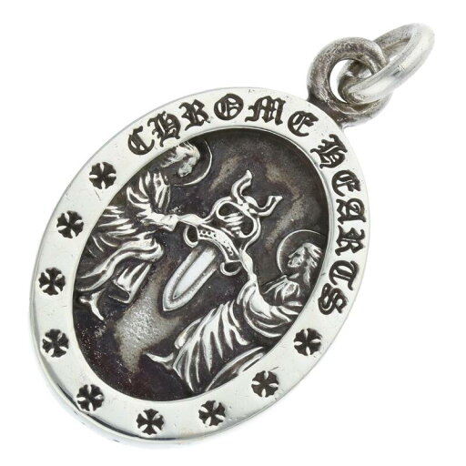 クロムハーツ Chrome Hearts ANGEL MEDAL OVAL エンジェルメダルオーバル シルバーネックレストップ(シルバー 7.4g)【125052】【NO05】【小物】【中古】bb450#rinkan*B クロムハーツ Chrome Hearts ANGEL MEDAL OVAL エンジェルメダルオーバル シルバーネックレストップ(シルバー 7.4g)【125052】【NO05】【小物】【中古】bb450#rinkan*B