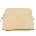 エルメス HERMES ボリード コットンキャンバスミニポーチ(オフホワイト)【106052】【BS99】【小物】【中古】bb51#rinkan*B(4)