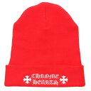 クロムハーツ Chrome Hearts サイズ:ONE SIZE WOOL WATCH CAP ワッチキャップ ロゴ刺繍ビーニーニットキャップ(レッド)【50...