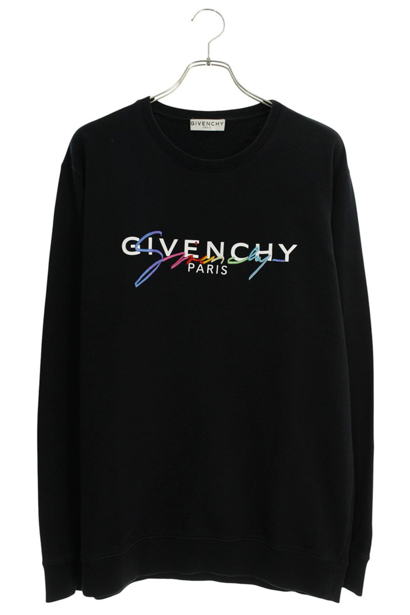 ジバンシィ GIVENCHY　サイズ:S BMJ03C30AF シグネチャーロゴスウェット(ブラック)【915052】【OM10】【メンズ】【中古】bb380#rinkan*B