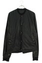 クロムハーツ Chrome Hearts サイズ:L レザー切替リネンブルゾン(ブラック×シルバー)【025052】【SJ02】【メンズ】【中古】bb415#r...