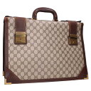 グッチ GUCCI オールドグッチ GG柄ブリーフバッグ(ベージュ×ブラウン)【106052】【BS99】【小物】【中古】bb51#rinkan*C
