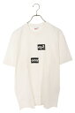 シュプリーム SUPREME ×コムデギャルソンシャツ COMME des GARCONS SHIRT サイズ:L 18AW Split Box Logo Tee スプリットボックスロゴTシャツ(ホワイト)【325052】【FK04】【メンズ】【中古】bb378#rinkan*A(4)