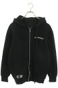 クロムハーツ Chrome Hearts サイズ:S SWTSHRT HD ZIP バックフレアニープリントサーマルジップアップパーカー(ブラック×シルバー)【125052】【GZ11】【レディース】【中古】bb389#rinkan*B