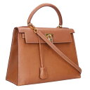 エルメス HERMES サイズ:28 ケリー28 〇X刻印 G金具 クシュベルハンドバッグ(ブラウン×ゴールド)【225052】【GZ14】【小物】【中古】bb...