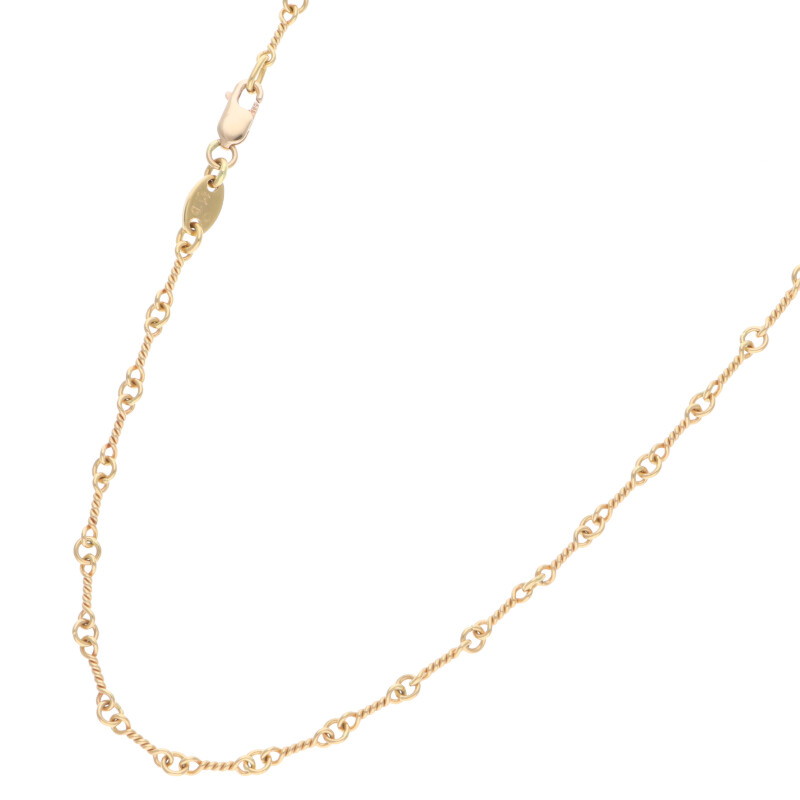 クロムハーツ Chrome Hearts　サイズ:20inch 22K NECKCHAIN T20 ツイストチェーン20inch ゴールドネックレス(イエローゴールド 8.9g)【010152】【OK15】【小物】【中古】bb82#rinkan*B(4)