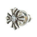 クロムハーツ Chrome Hearts No2 CH PLS DIA CHプラススタッド 1ダイヤ シルバーピアス(シルバー×クリア 0.65g)【925052】【OS06】【小物】【中古】bb453#rinkan*B