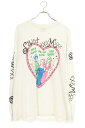 セントマイケル SAINT MICHAEL サイズ:L SM-YS8-0000-020 ピンクハートプリント長袖カットソー(ホワイト)【725052】【OM10】【メンズ】【中古】bb17#rinkan*B(4)