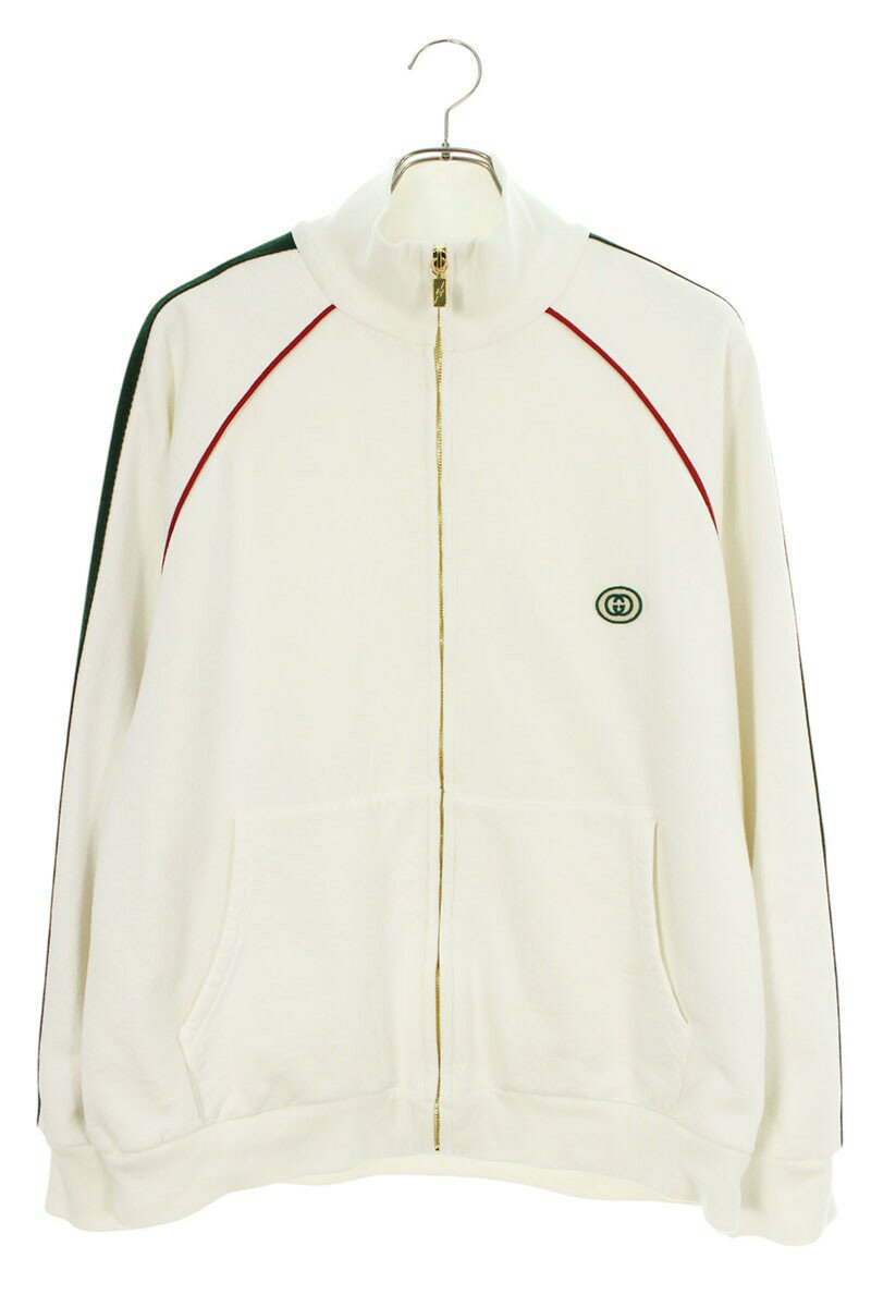 グッチ GUCCI サイズ:M 625405 XJC0E ジップアップサイドラインブルゾン(ホワイト)【016052】【BS99】【メンズ】【中古】bb132#rinkan*B