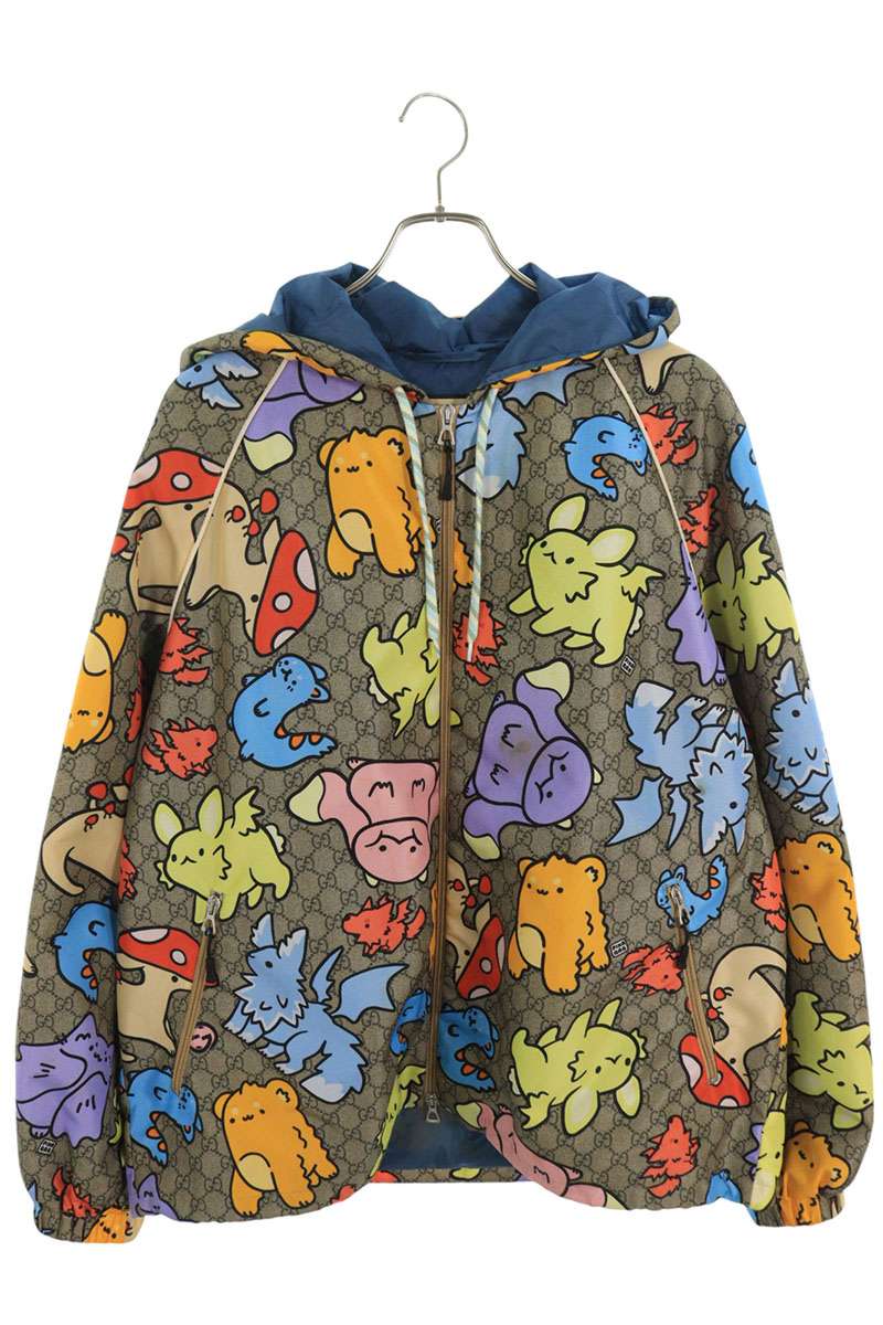 グッチ GUCCI　サイズ:48 735440 ZAMFN アニマルプリント総柄ナイロンブルゾン(ベ