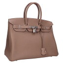 エルメス HERMES サイズ:35 バーキン35 B刻印 SV金具エトゥープレザーハンドバッグ(ブラウン調)【825052】【GZ14】【小物】【中古】bb3...