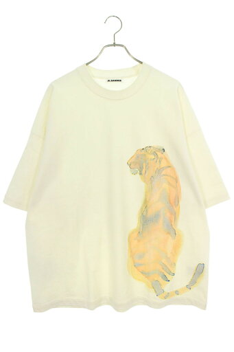 ジルサンダー JILSANDER サイズ:L JSYU707020 タイガープリントTシャツ(オフホワイト)【106052】【OM10】【メンズ】【中古】bb187#rinkan*B ジルサンダー JILSANDER サイズ:L JSYU707020 タイガープリントTシャツ(オフホワイト)【106052】【OM10】【メンズ】【中古】bb187#rinkan*B