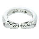 クロムハーツ Chrome Hearts サイズ:10.5号 DOUBLE DOG RING ダブルドッグ シルバーリング(シルバー 9.55g)【106052】【SJ02】【小物】【中古】bb396#rinkan*B