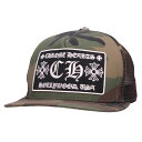 クロムハーツ Chrome Hearts サイズ:ONE SIZE TRUCKER CAP CHロゴパッチクロスボール付メッシュ帽子(グリーン×ブラック)【03...
