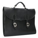 クロムハーツ Chrome Hearts BRIEFCASE ブリーフケース ガンスリンガーストラップレザーブリーフバッグ(ブラック×シルバー)【106052】【SJ02】【小物】【中古】bb389#rinkan*B