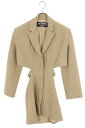 ジャックムス JACQUEMUS サイズ:34 変形セットアップテーラードジャケット(ベージュ)【106052】【BS99】【レディース】【中古】bb411#r...