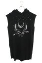 ジバンシィ GIVENCHY サイズ:XS BW20G83Z1F グラフィックプリントノースリーブロング丈パーカー(ブラック)【106052】【BS99】【レディース】【中古】bb411#rinkan*B