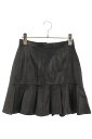 ジバンシィ GIVENCHY サイズ:36 12P 4616 655 ラムレザーフレアミニスカート(ブラック)【106052】【BS99】【レディース】【中古】bb411#rinkan*B
