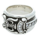 クロムハーツ Chrome Hearts サイズ:9号 DAGGER P DMND ダガー PAVEダイヤ シルバーリング(シルバー×クリア 16.32g)【506052】【GZ11】【小物】【中古】bb24#rinkan*B