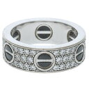 カルティエ Cartier サイズ:10号 LOVE RING ラブリング K18WG PAVEダイヤリング(ホワイトゴールド×ブラック×クリア 9.58g)【206052】【SS13】【小物】【中古】bb394#rinkan*C