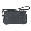 クロムハーツ Chrome Hearts ZPR CHG WRISTLET ストラップ付きチェンジパース財布(ブラック×シルバー)【206052】【SJ02】...