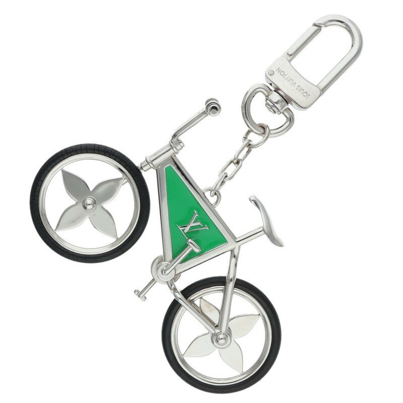 ルイヴィトン LOUISVUITTON M77148 ビジューサックバイク バイクモチーフキーホルダー(シルバー×グリーン 総重量58.24g)【909052...