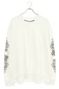 クロムハーツ Chrome Hearts サイズ:L SWTSHRT PLVR 袖フローラルハートラブユースウェット(ホワイト)【609052】【GZ11】【メンズ】【中古】bb437#rinkan*S