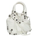 バレンシアガ BALENCIAGA サイズ:XS 702432 ルカゴールXS レザー2WAYハンドバッグ(ホワイト×シルバー)【306052】【SB01】【小...