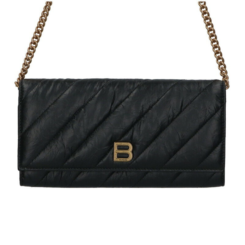 【BALENCIAGA】ロゴ チェーンウォレット ベルベット pink/black 55052-250531-0026_1.jpg