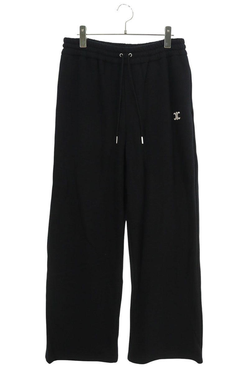 セリーヌ CELINE サイズ:M 25SS RP04G0N60 トリオンフジョギングロングパンツ(ブラック)【506052】【SS13】【メンズ】【新古品】bb20#rinkan*N