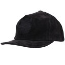 クロムハーツ Chrome Hearts SLOUCHY 5 PANEL CAP ダガー刺繍クロスボール付きスエードレザー帽子(ブラック×シルバー)【4060...