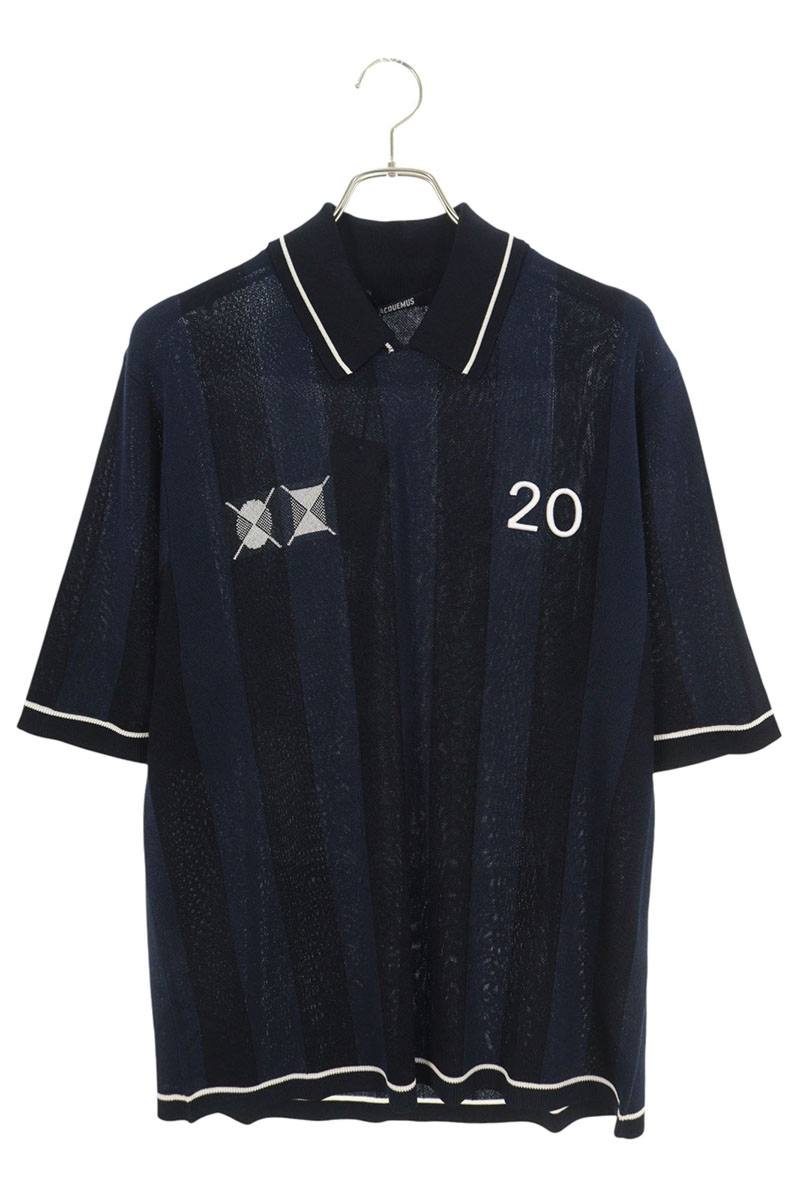 ジャックムス JACQUEMUS　サイズ:L 25SS 255KNS42 バックロゴ刺繍ゲーム半袖ポロシャツ(ネイビー)【606052】【OM10】【メンズ】【新古品】bb20#rinkan*Nのサムネイル