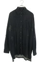 クロムハーツ Chrome Hearts サイズ:S MAHAL KITA マハルキタ クロスパッチクロスボタンオーバーサイズデニム長袖シャツ(インディゴ)【506052】【SJ02】【メンズ】【中古】bb339#rinkan*B