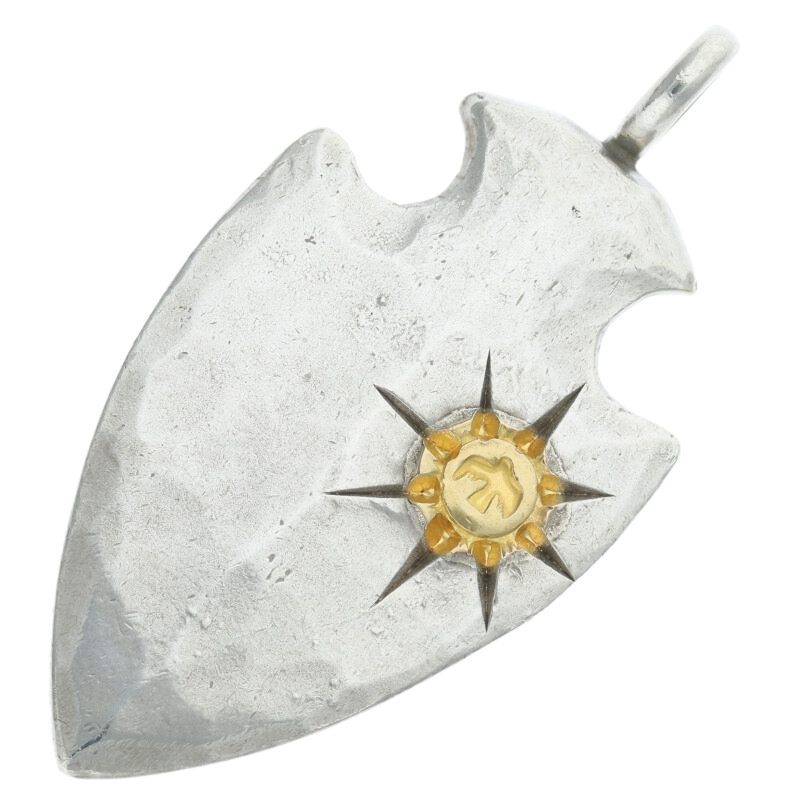 ゴローズ goro's　サイズ:大 印台ずれ 金メタル付き矢じり 大 ネックレストップ(シルバー×ゴールド 16...