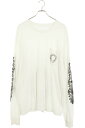 クロムハーツ Chrome Hearts サイズ:XXL CH L S 1 袖フローラルプリント長袖カットソー(ホワイト)【706052】【NO05】【メンズ】【中古】bb209#rinkan*B