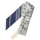 エルメス HERMES 総柄シルクスカーフ(ホワイト×ネイビー)【107052】【BS99】【小物】【中古】bb310#rinkan*A