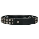 クロムハーツ Chrome Hearts サイズ:40 ダガースタッズベルト(ブラック×シルバー)【706052】【GZ11】【小物】【中古】bb389#rin...