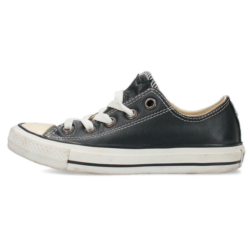 クロムハーツ Chrome Hearts サイズ:23cm CH CONVERSE CANVAS シルバー装飾スター付きレザーローカットスニーカー(ブラック×シ...