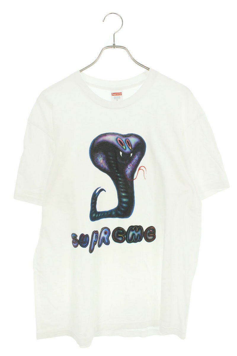 シュプリーム SUPREME サイズ:L 21SS Snake Tee スネークプリントTシャツ(ホワイト)【016052】【FK04】【メンズ】【中古】bb315#rinkan*B