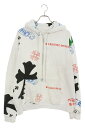 クロムハーツ Chrome Hearts サイズ:M STENCIL HOODIE CHプリント総柄プルオーバーパーカー(ホワイト×マルチ)【806052】【SS07】【メンズ】【中古】bb406#rinkan*B