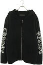 クロムハーツ Chrome Hearts サイズ:XL U LIFE SENTENCE アームロゴ刺繍ジップアップカシミヤパーカー(ブラック)【016052】【SS07】【メンズ】【中古】bb437#rinkan*B