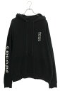 クロムハーツ Chrome Hearts サイズ:XL SWTSHRT PLV 袖ロゴプリントプルオーバーパーカー(ブラック×シルバー)【016052】【OM10】【メンズ】【中古】bb30#rinkan*C