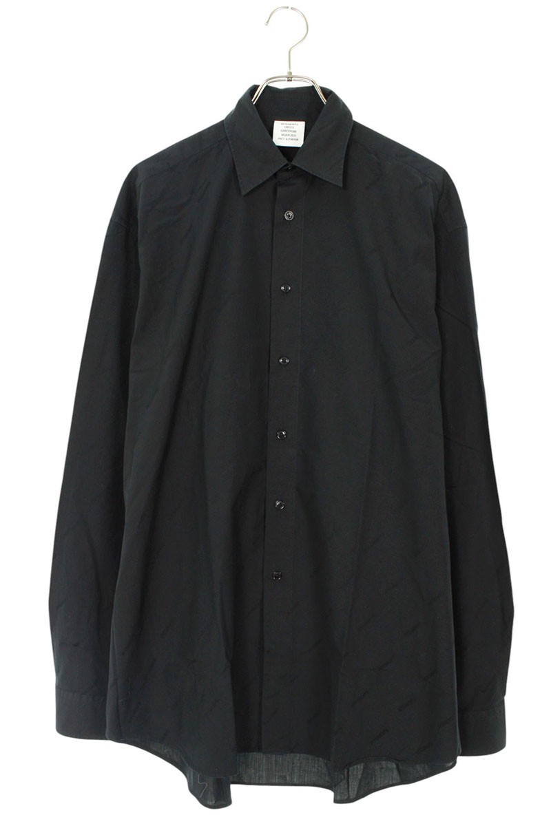 ヴェトモン VETEMENTS サイズ:XS UAH21SH143 ロゴジャガード長袖シャツ(ブラック)【016052】【BS55】【メンズ】【レディース】【中...