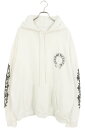 クロムハーツ Chrome Hearts サイズ:XL SWTSHRT PLV 袖フローラルバックホースシュープリントパーカー(ホワイト×ブラック)【016052】【SS07】【メンズ】【中古】bb394#rinkan*B