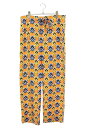グッチ GUCCI サイズ:S 663490 ZLP98 総柄シルクパジャマロングパンツ(オレンジ×ブルー×イエロー)【416052】【BS99】【メンズ】【中古】bb346#rinkan*S