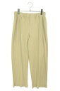 オムプリッセイッセイミヤケ HOMME PLISSE ISSEY MIYAKE サイズ:1 HP51JF158 プリーツロングパンツ(ライトグリーン調)【416052】【BS99】【メンズ】【中古】bb378#rinkan*B