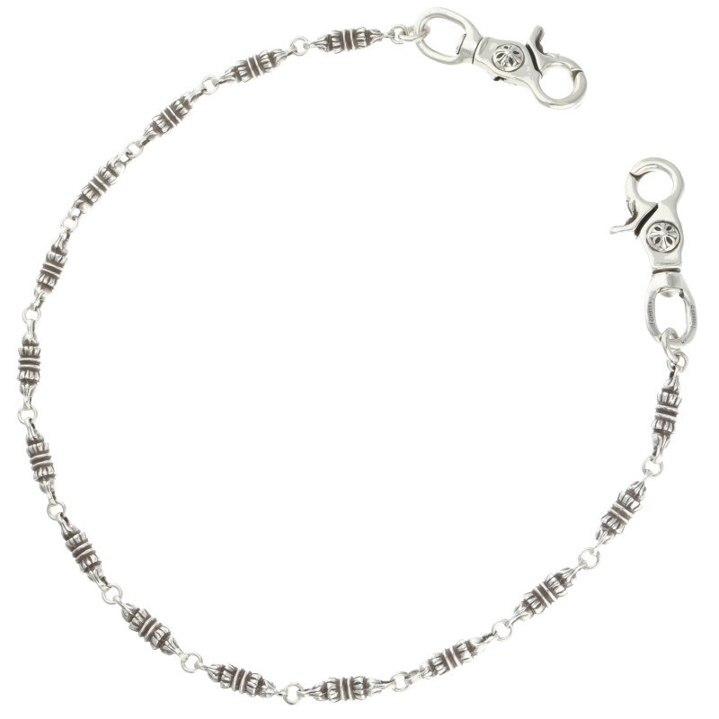 クロムハーツ Chrome Hearts サイズ:ロング BARREL LONG-T 2クリップロングバレルリンク シルバーウォレットチェーン(シルバー 201...