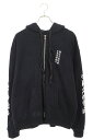 クロムハーツ Chrome Hearts サイズ:L SWTSHRT HD ZIP 裏地サーマルバック英字プリントダガージップパーカー(ブラック×シルバー)【116052】【SJ02】【メンズ】【中古】bb17#rinkan*B