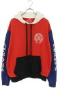 クロムハーツ Chrome Hearts サイズ:M MATTY BOY PPO HD CHOMPER PLVR トリコロールチョンパープルオーバーパーカー(ホワイト×レッド×ブルー)【209052】【SS07】【メンズ】【中古】bb177#rinkan*C