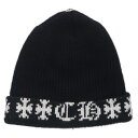クロムハーツ Chrome Hearts サイズ:ONE SIZE BIG DADDY ビッグダディ スターボール付きカシミヤニットビーニー帽子(ブラック×シル...